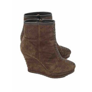 Isola Brown Suede Wedge Boots Sz 7.5